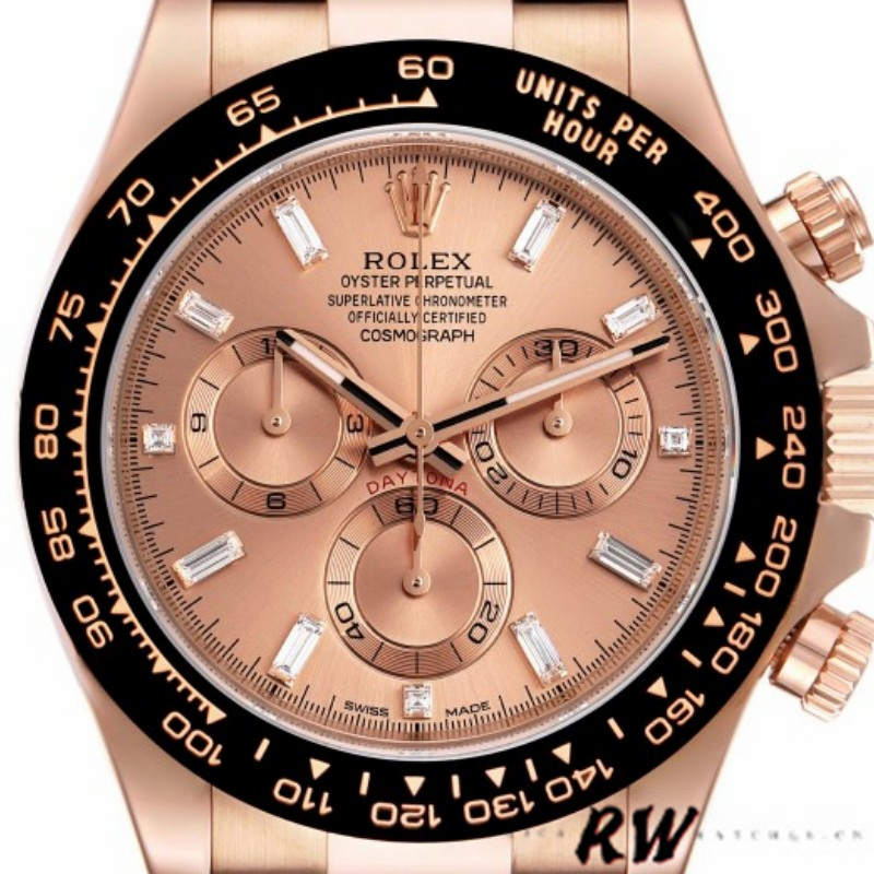 Rose Gold Racing Chronograph Pink Dial 40mm Mens