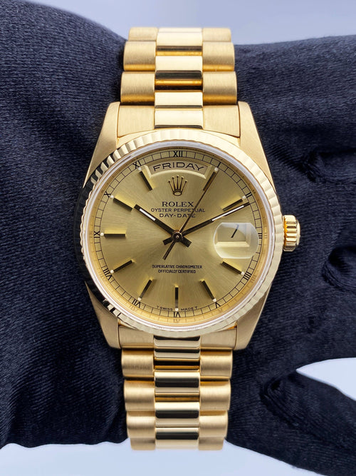 Champagne Dial Gold Indexes Date