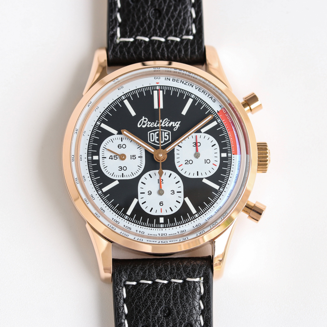 Vintage Racing Chronograph | 42mm Rose Gold-Toned Case Panda Dial