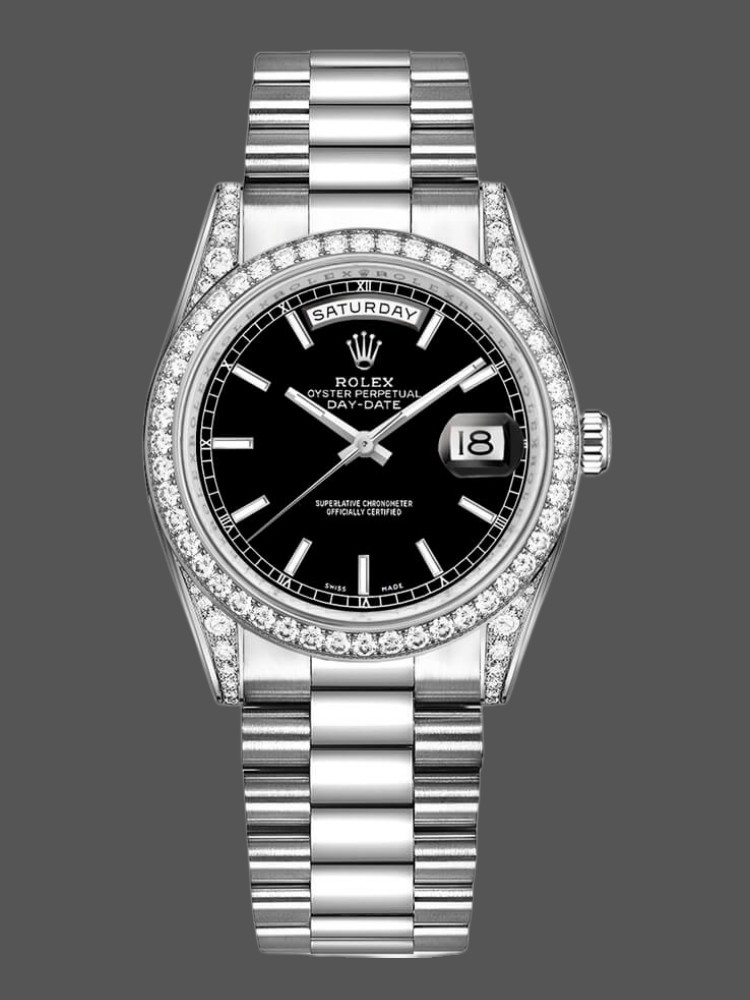 White Gold Black Index Dial
