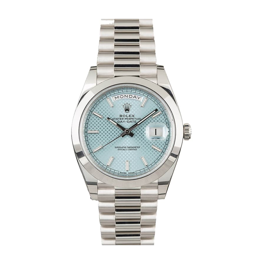 Ice Blue Baguette Dial Platinum 40mm Men