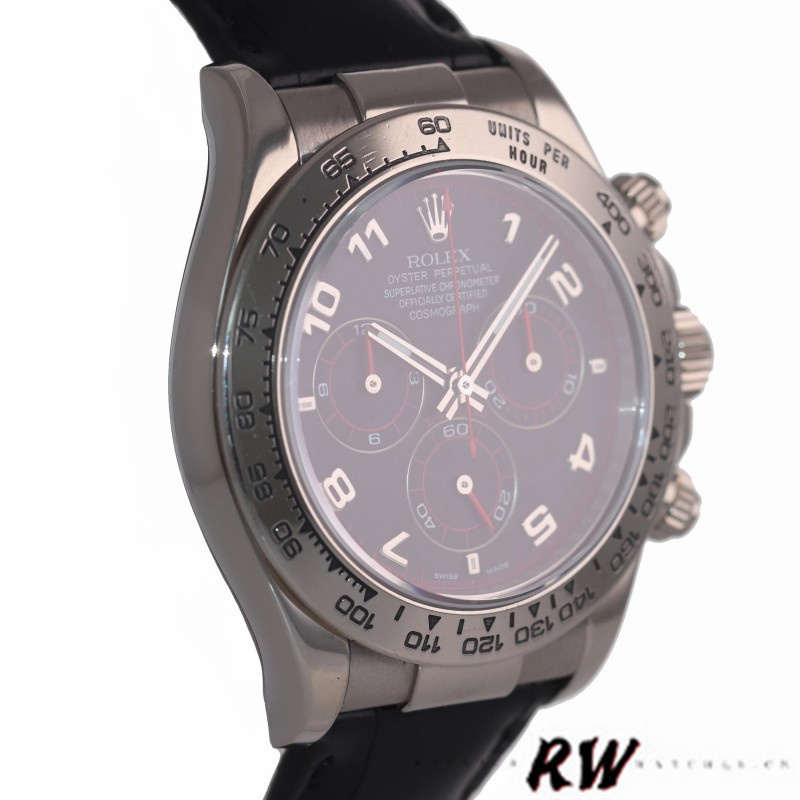 Black Racing Dial Leather Strap Chronograph 40mm Mens