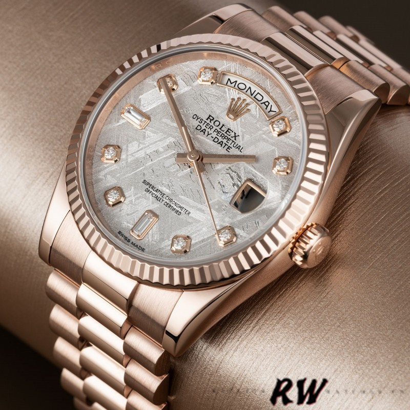 Everose Gold Meteorite Diamond Dial Date