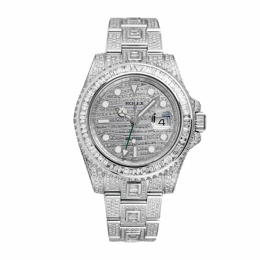 Full Diamond Dial Stainless Steel 40mm Men