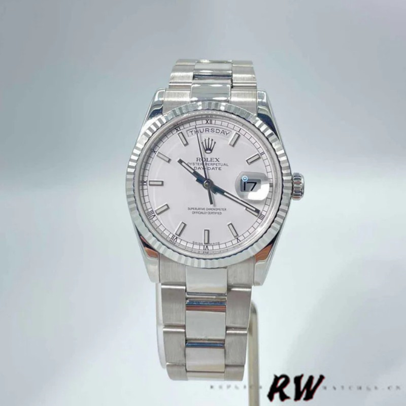 White Gold White Dial Date