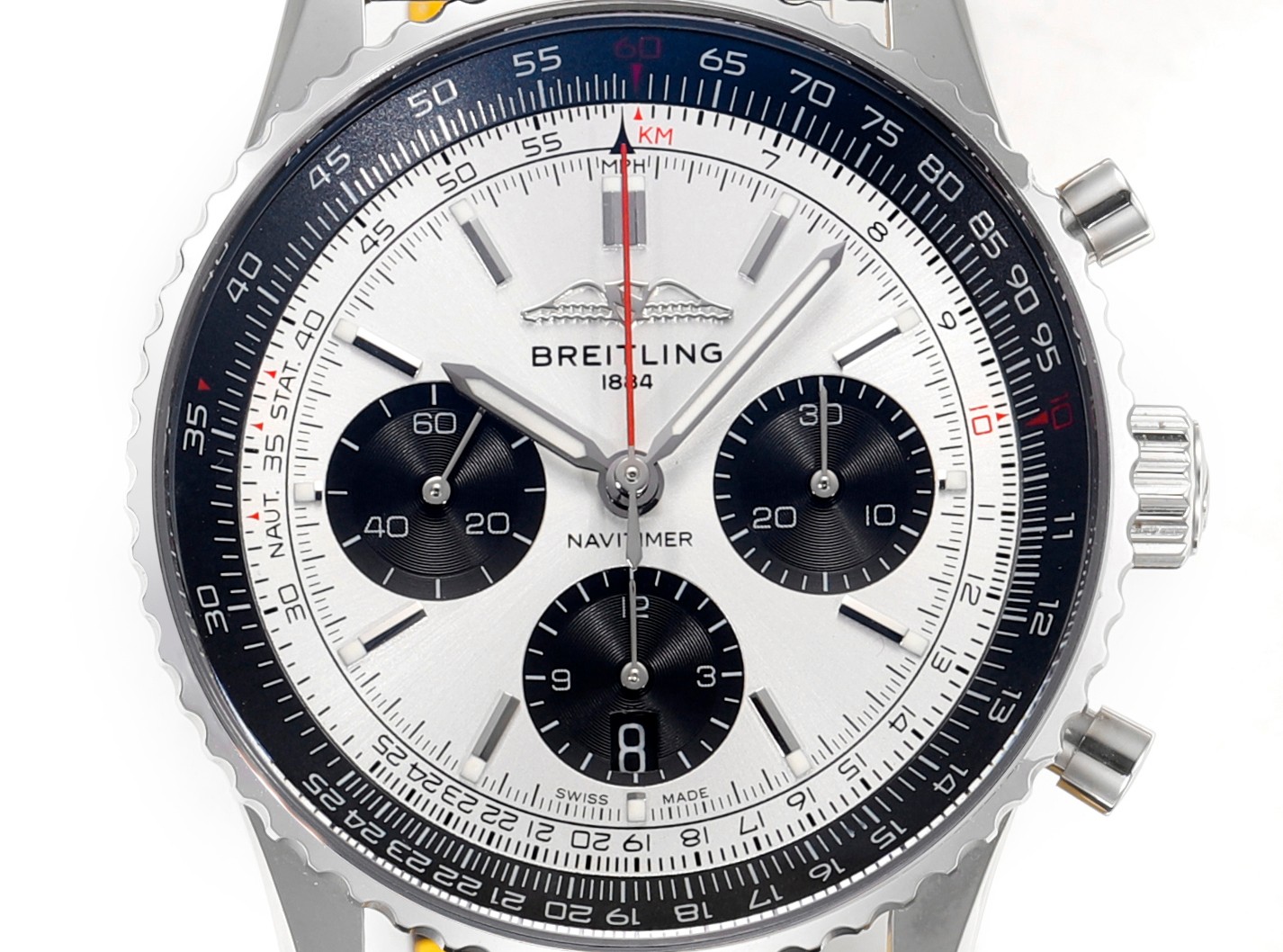 Deep Blue Bezel Racing Chronograph White Dial Automatic Watch