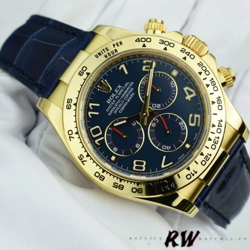Rose Gold Racing Chronograph Blue Dial 40mm Mens