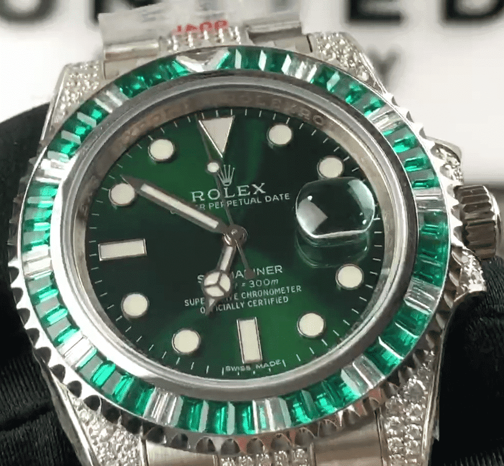 Green Diamond Dial Stainless Steel 40mm Men