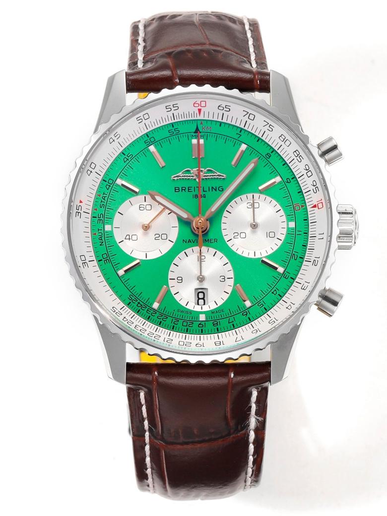 Emerald Green Dial Silver Sub‑Dial Racing Chronograph Automatic Watch
