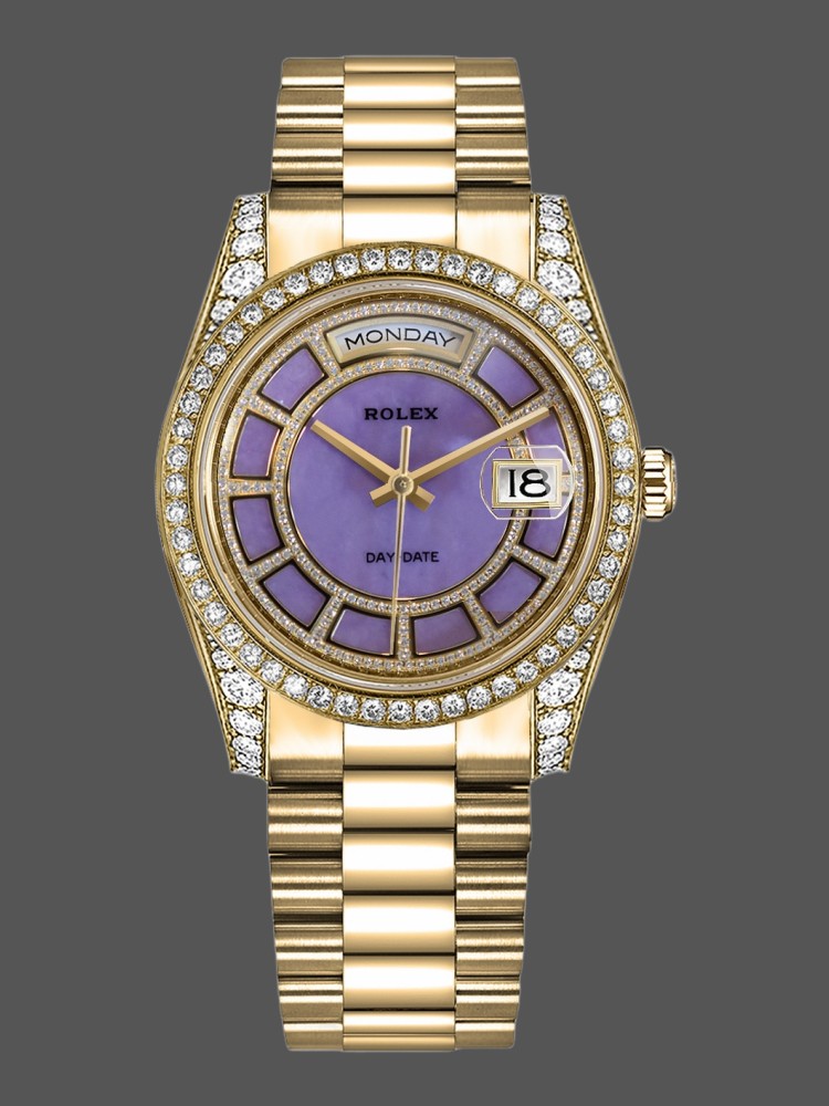 Yellow Gold Lavender Purple Dial