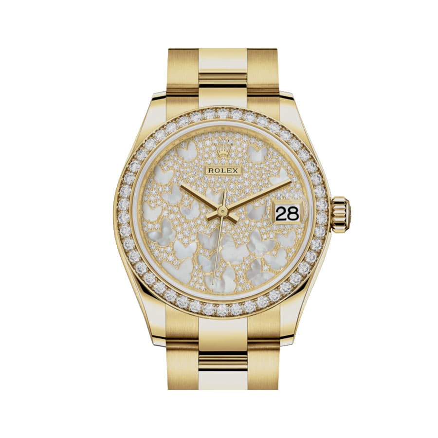 Butterfly Mother Of Pearl Dial Rose Gold 28mm Lady