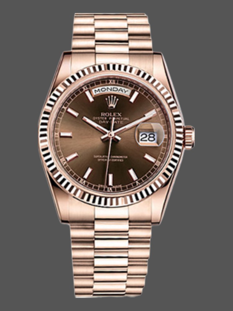 Everose Gold Case Chocolate Dial Date