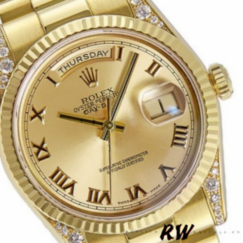 Champagne Roman Dial Diamond Bezel
