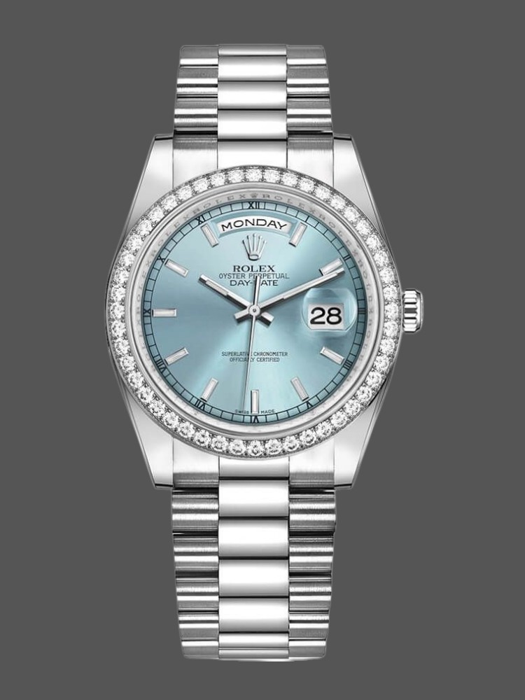 Ice Blue Dial Diamond Date 36mm Unisex