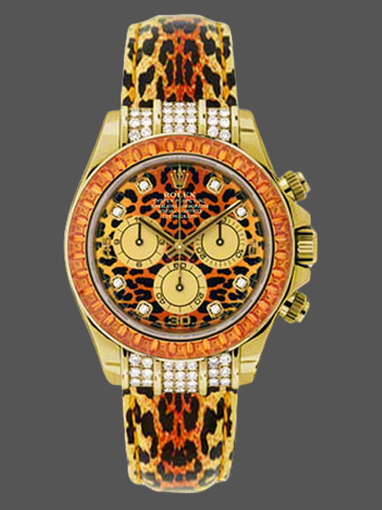 Orange Leopard Dial Yellow Gold 40mm Men