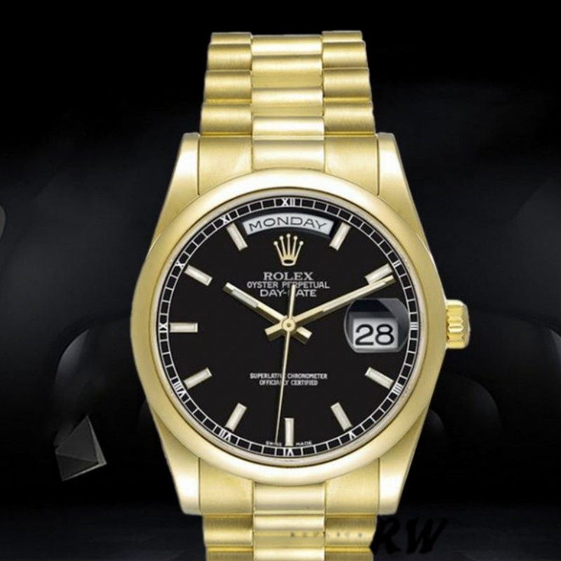 Black Dial Automatic Yellow Gold Date
