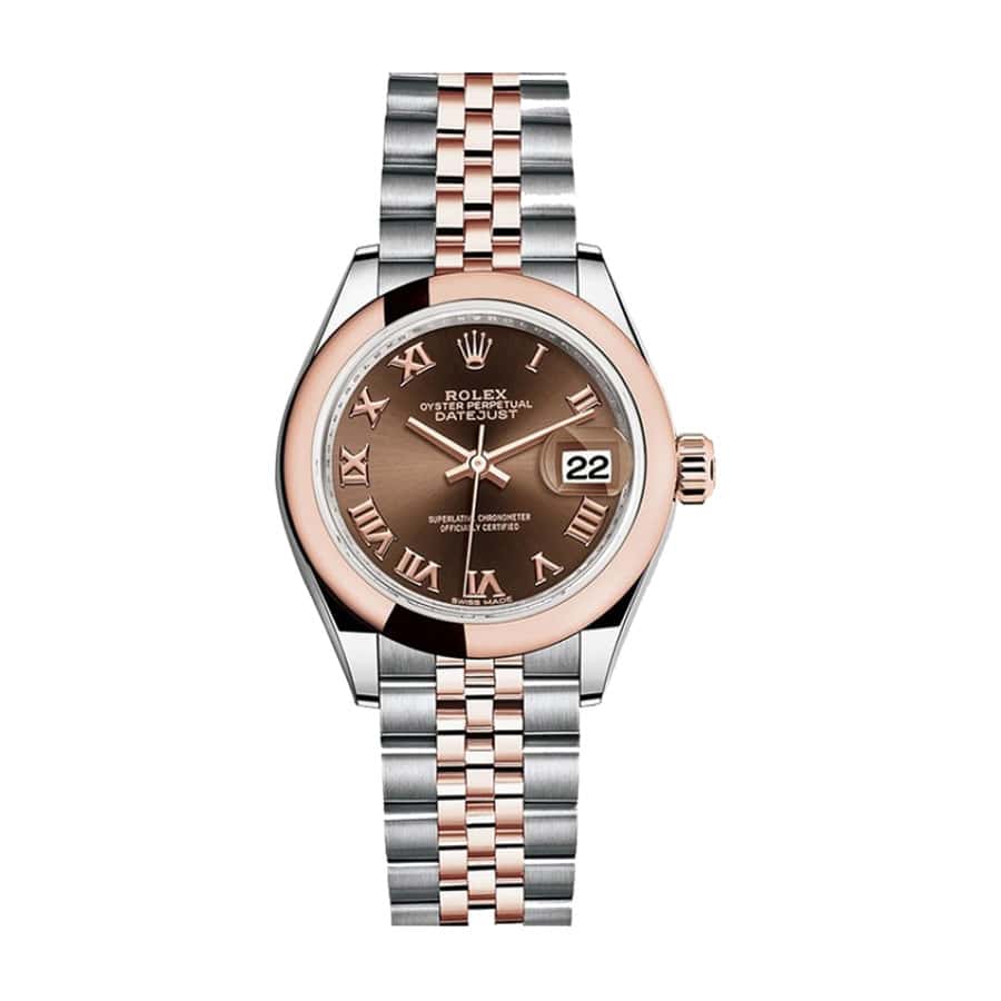 Silver Dial Fluted Bezel Yellow Gold 28mm Lady