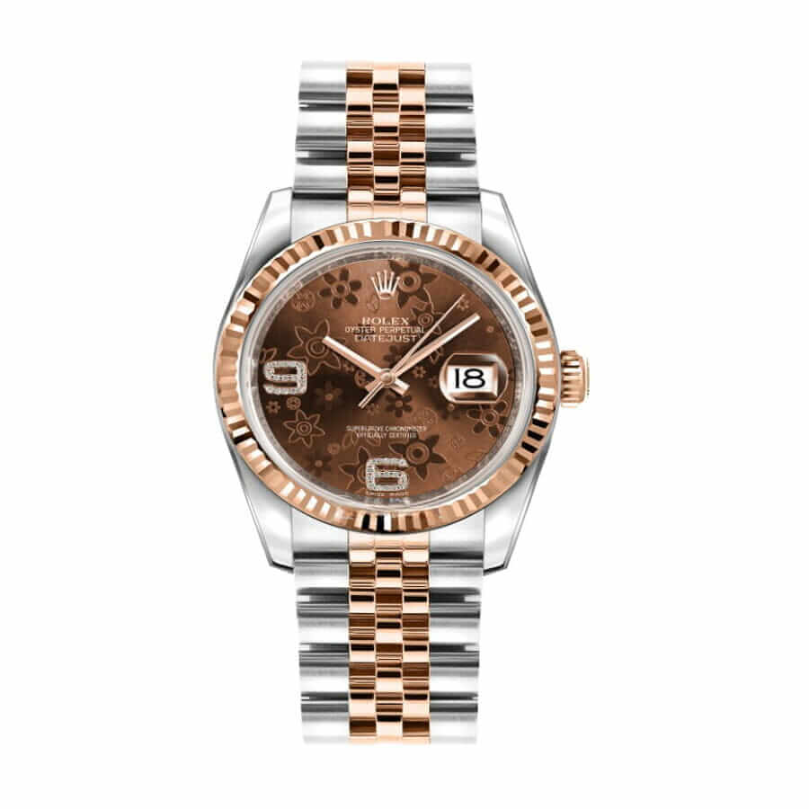 Chocolate Floral Dial Rose Gold 41mm Men