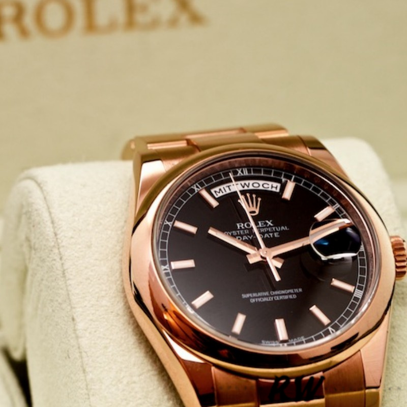 Black Dial Rose Gold Date 36mm Unisex