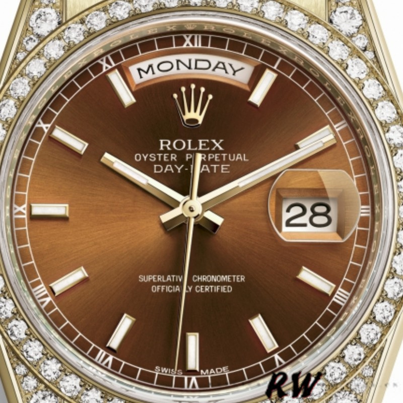 Diamond Bezel Chocolate Brown Dial