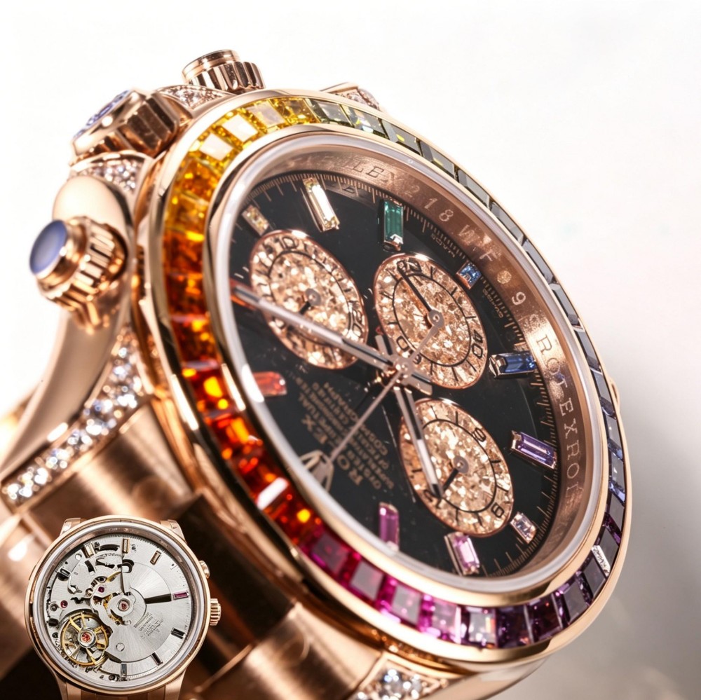 Rainbow Accent Gem Chronograph 40mm