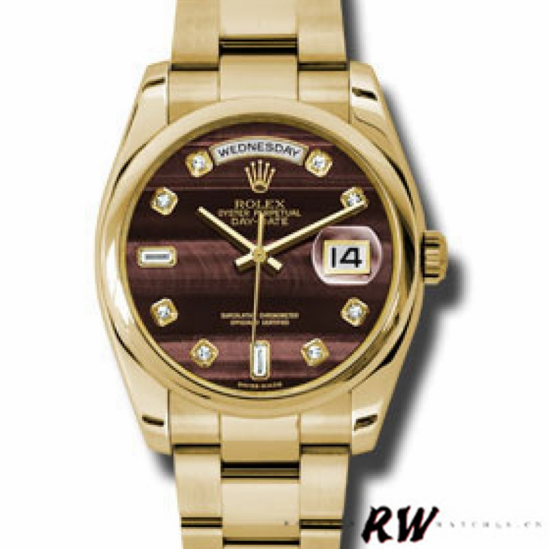 Domed Dial Yellow Gold Date 36mm Unisex